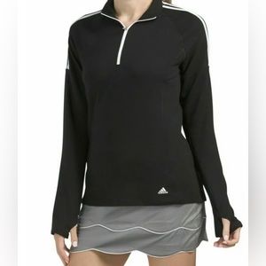 NWT Adidas Womens Golf Black 1/4 Zip French Terry Pullover Size Medium RARE!